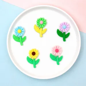 Cabochons tournesol en resine jolies fleurs colorees bonbon etui telephone DIY accessoires.