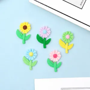 Fleurs en résine tournesol aux couleurs bonbon mignonnes, parfaites pour déco de coque