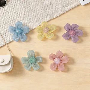 Handmade embroidered sequin mesh five petal flower DIY accessories for clothing hat and bags.