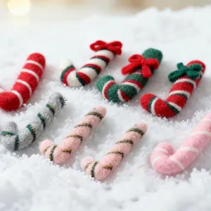Christmas Tree Decoration Felt Candy Cane Ornaments DIY Craft Cute Santa Claus Hanging Pendant Holiday Party Home Decor