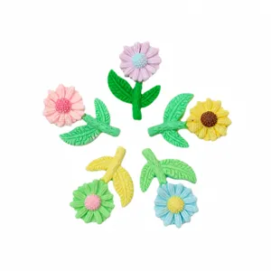 Fleurs de tournesol en résine colorée dos plat joli couleur bonbon déco coque téléphone