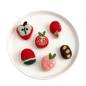 Handgemachte Wolle Filz Obst Lebensmittel DIY Zubehör Brosche Haarschmuck Dekoration