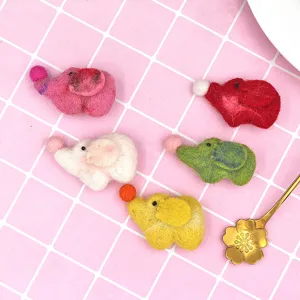 Felto di lana simpatico elefante ciondolo fai da te accessori colorato fatto a mano spilla borsa