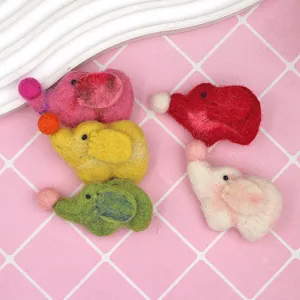 Simpatici accessori fai da te in feltro di lana a forma di elefante per borse vestiti spille cappelli.