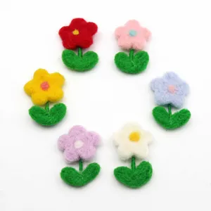 Colorful wool felt flower handmade DIY clothing accessories cute daisy sewing craft supplies