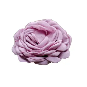 Accessorio fiore rosa in tessuto vintage francese per spilla forcina fai da te artigianato