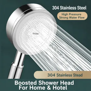 304 Stainless Steel Handheld Shower Head High Pressure Water Saving Bathroom Rain Showerhead With Hose Holder