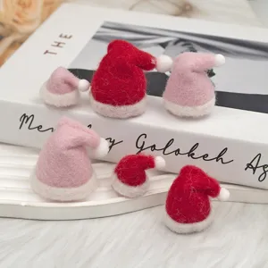 Miniature Wool Felt Christmas Hat DIY Holiday Party Decoration Cute Red Pink Small Santa Hat Pendant Craft Supplies