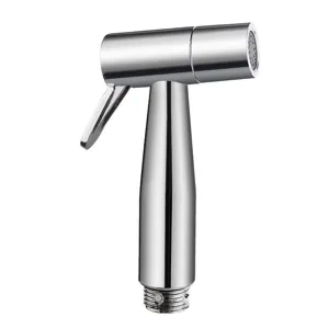 Stainless steel chrome bidet sprayer accessory toilet handheld washing nozzle tool details.
