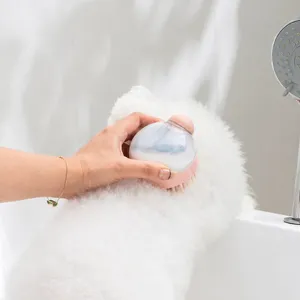 Spazzola massaggio cuoio capelluto in silicone con dispenser liquido per animali bagno