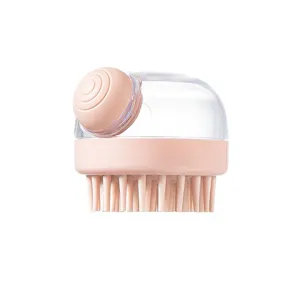 Spazzola per shampoo in silicone ergonomica con dispenser di liquido per massaggio del cuoio capelluto.