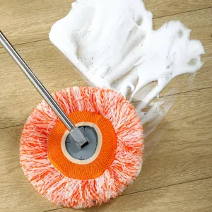 Sunflower telescopic rotating floor cleaning mop with microfiber head for home use.