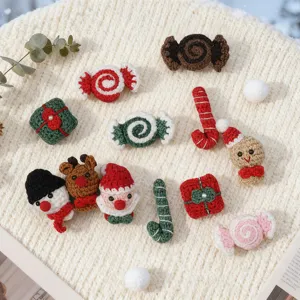 Christmas handmade crochet accessories Santa candy gift brooch hair clip for decor items