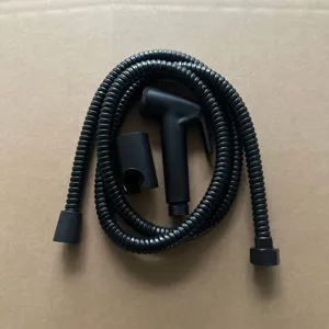 Black Bidet Sprayer Set Toilet Handheld Shower Hose Holder Bathroom Cleaning Tool