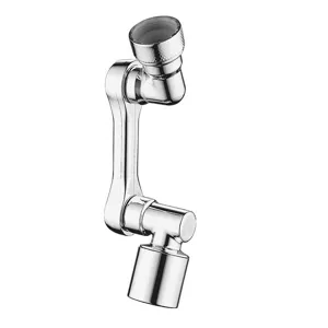 Universal Faucet Extender Chrome 1080 Swivel Robotic Arm Kitchen Sink Aerator Sprayer