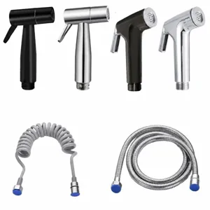 ABS Plastic Bidet Sprayer Toilet Cleaning Handheld Sprayer Hose Bracket Bathroom Shower Head Set