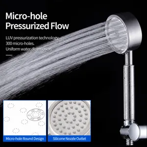 304 Stainless Steel Handheld Shower Head, High Pressure Water Saving Bathroom Nozzle Set