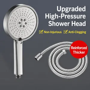 Large Panel 5 Mode Air Pressurized Shower Head Bathroom Handheld High Pressure Bath Showerhead