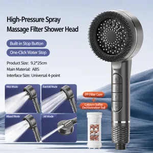 Modernes unter Druck stehendes Handbrause Duschkopf Filter Badezimmer Hohem Druck Wassersparen Duschkopf Mit Massage Silikonbürste