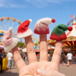 Piccoli cappelli di Natale in feltro per dita accessori per bambole decorazioni feste
