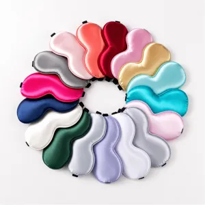 Multicolor double-sided imitation silk sleep mask with adjustable strap for comfortable daily sleep.