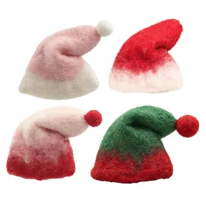 Cappello di Babbo Natale in feltro di lana decorazione mini cappello accessori