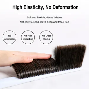 Brosse de nettoyage de lit à poils doux avec long manche, outil de balayage anti-poussière.