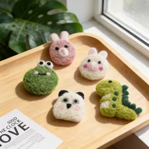 Cute Cartoon Animal Wool Yarn Dinosaur Polar Bear Cat Paw Headwear DIY Accessories Handcrafted Clothing Craft