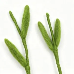 Foglie di feltro verde fatte a mano steli fai da te pianta finta bouquet di fiori decoro