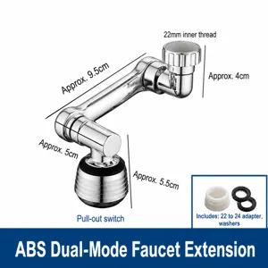 Universal Faucet Extender 1080 Rotating Mechanical Arm Aerator Splash Proof Tap Adaptor Bathroom Kitchen Water Nozzle
