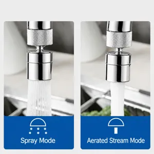Universal kitchen faucet extender with dual water flow modes for easy anti-splash cleaning.