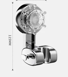 Verstellbarer Duschkopfhalter mit Saugnapf Wandhalterung fuer Badezimmer in Chrom.