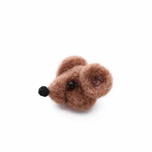 Cute wool felt mouse head DIY craft accessory, lovely brooch clothing decor material.