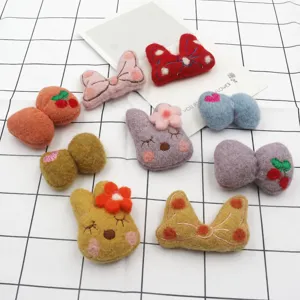 Kinder DIY Filz Haarschmuck Zubehör Süße Schleife Hase Kirsche Herz Handgemachte Kopfbedeckung Material Kinder Haarschmuck