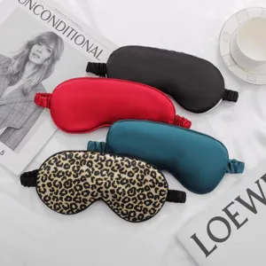 Set de masque de sommeil en soie avec bande élastique, masque anti-lumière en soie de mûrier.