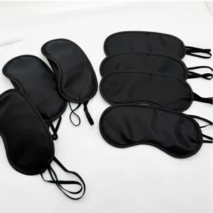 Masque de sommeil noir respirant en polyester masque pour les yeux repos voyage detail vue article