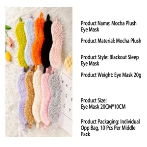 Maschera per dormire in morbido peluche, leggera e confortevole per un sonno profondo.