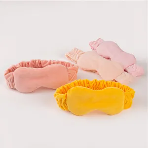 Plush 2-in-1 headband and sleep eye mask set, soft velvet spa hair band for travel relaxation.