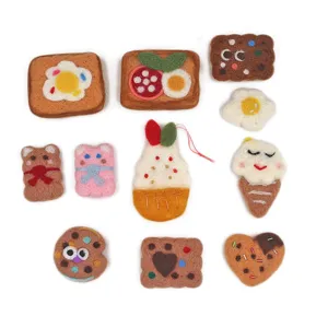 Handgemachte Wollfilz Lebensmitte Keks Toast Anhänger süße DIY Zubehör für Handwerk Schmuck