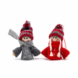 Christmas doll decorations couple hanging ornaments for holiday gift mall window display decor.
