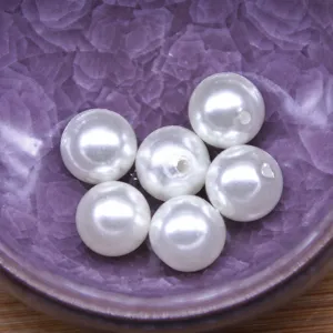 DIY Plastic Pearl Beads Double Hole High Gloss Imitation Pearl Loose Beads For Jewelry Making And Crafts