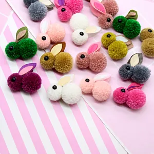 Cute Wool Felt Rabbit Hair Accessories DIY Non-Woven Fabric Bunny Hair Tie Material Handmade Craft Decorative