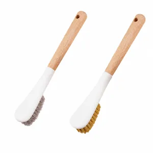 Multifunctional bed sweeping brush with beech wood handle, household sofa and bed cleaning tool.