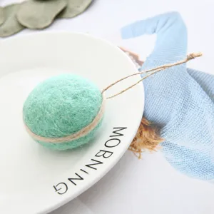 Handmade wool felt macaron pendant cute bag charm Christmas tree hanging decoration.