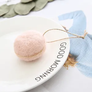 Handmade wool felt macaron pendant cute bag charm for Christmas tree hanging decor