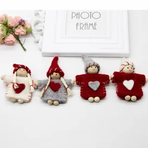 Christmas felt doll ornament DIY hair accessory cute handmade holiday decoration item