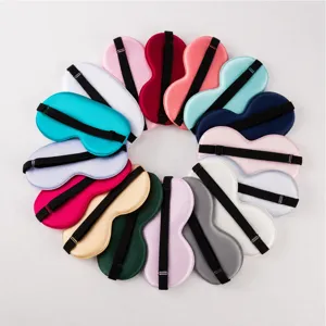 Multicolor silk sleep mask set with adjustable strap, soft breathable eye shade for travel.