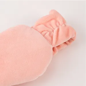 Pink plush headband soft facial sleep eye mask detail cozy fluffy daily beauty accessory.