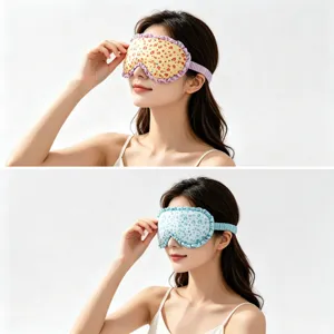 Leopard Print Satin Sleep Eye Mask With Ruffle Trim Comfortable Blackout Eyeshade For Travel Home Women Sleep Mask