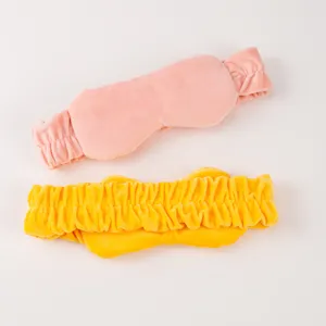 2-in-1 plush headband eye mask soft velvet sleep mask daily travel skincare hair band set